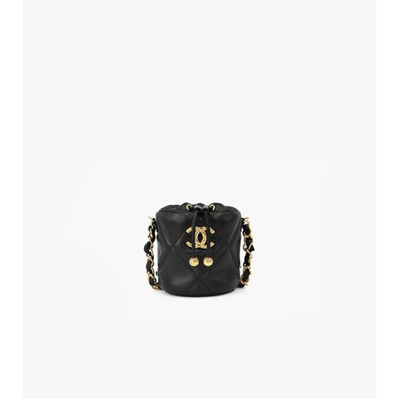 CHANEL Black Mini Bucket Chain Bag A-A30446 - Picture 1 of 12